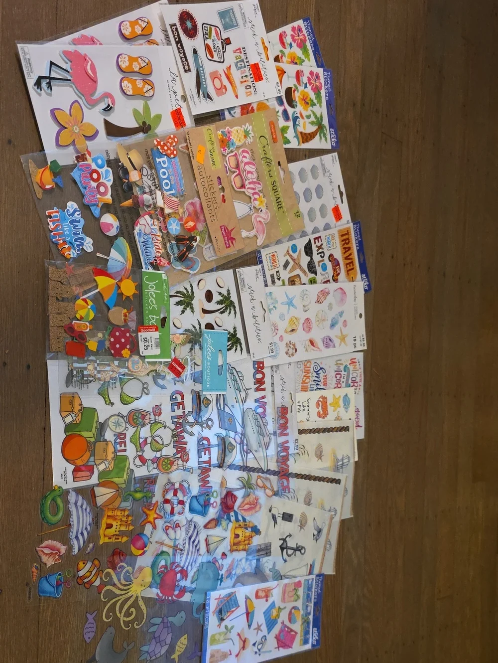 Assorted Summer/ Beach/ Vacation Stickers - 23 Packs. Scrapbooking/ Craft NEW